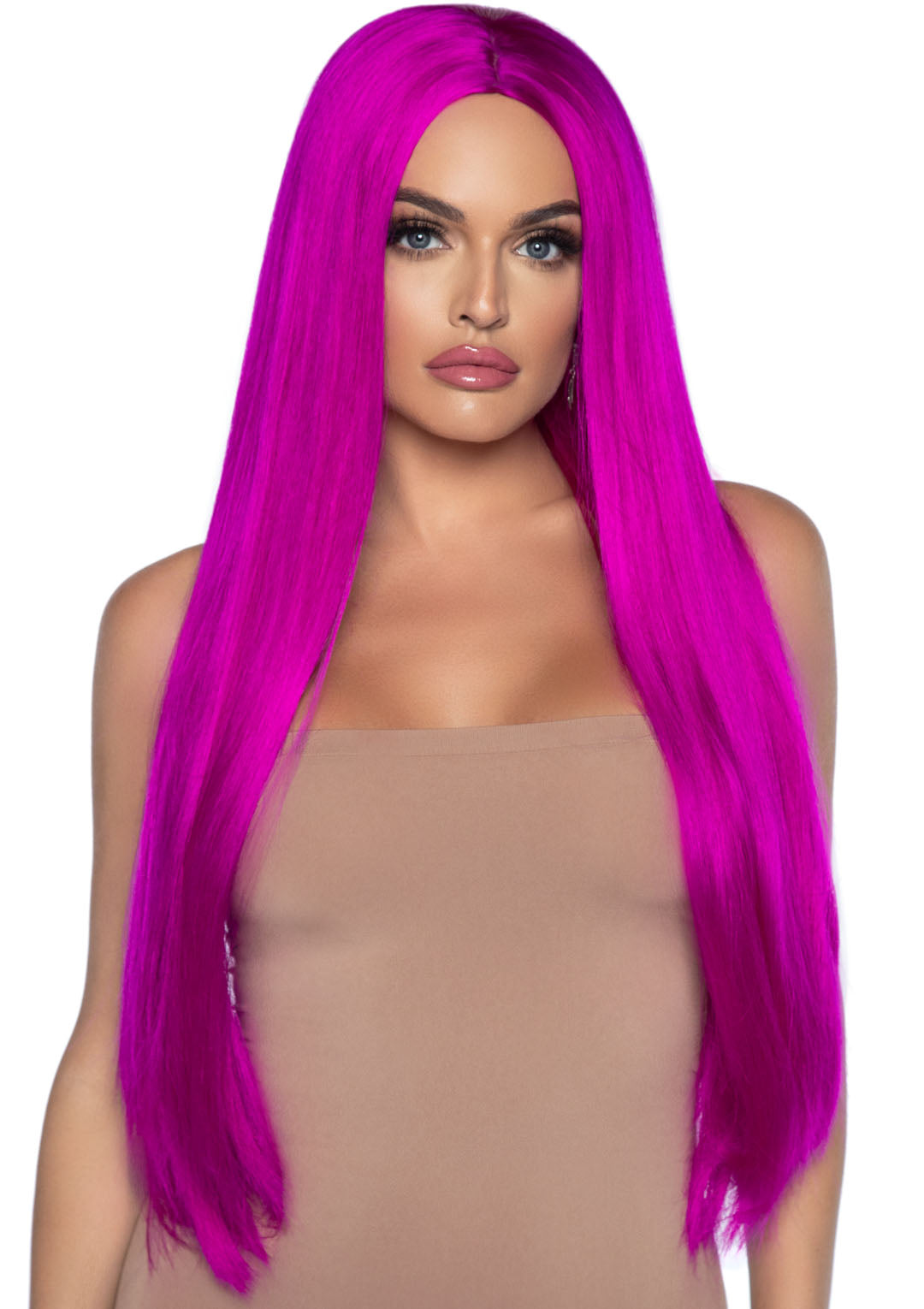 33 Inch Long Straight Wig Raspberry