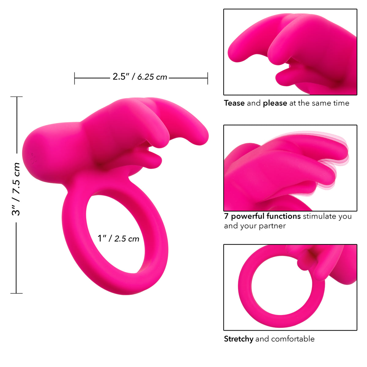 Silicone Rechargeable Trip Clit Flick Pnk