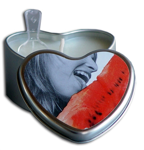 Edible Heart Candle - Watermelon - 4 oz.