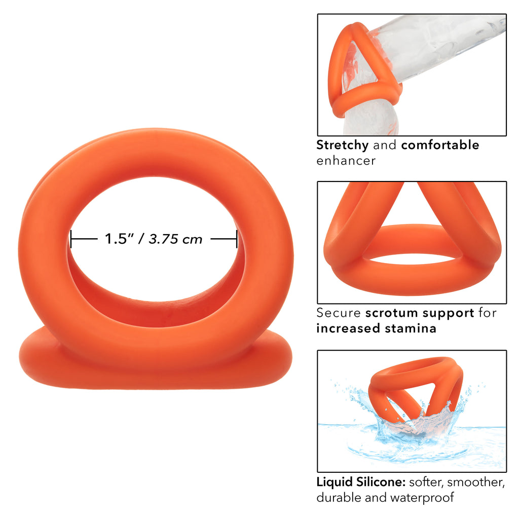 Alpha Liquid Silicone Tri-Ring Orange