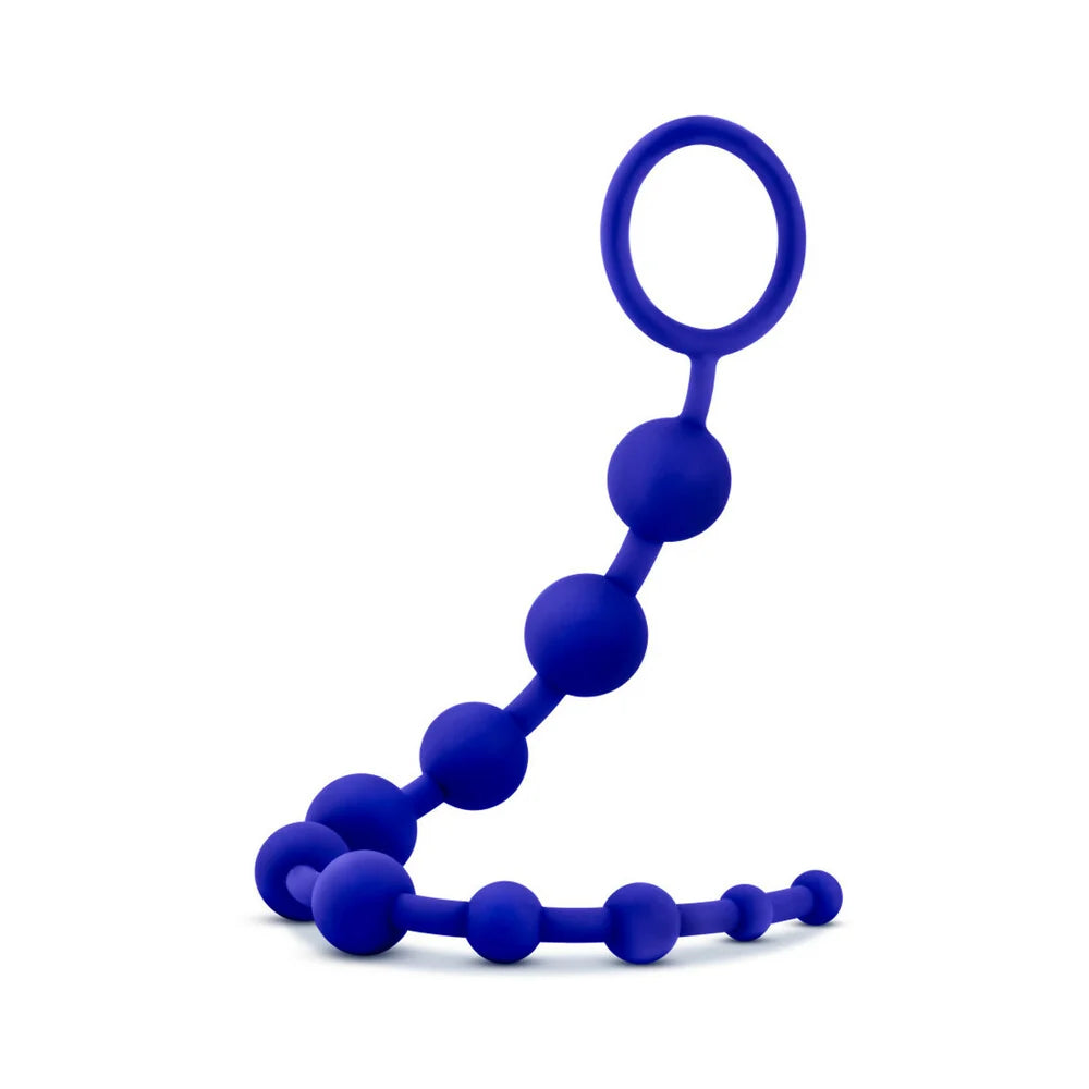 Luxe Silicone 10 Beads Anal Indigo