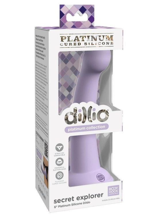 Dillio Platinum Silicone Dildo 6in Purp