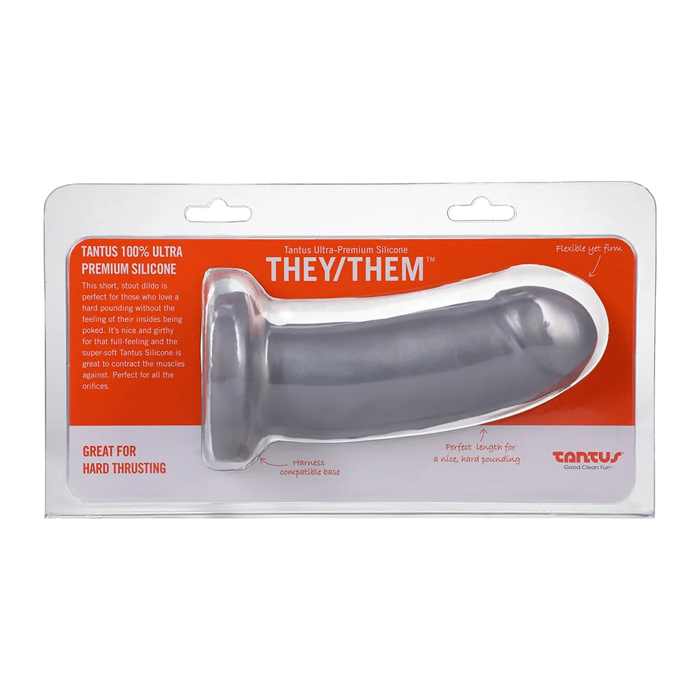 Tantus They/Them SuperSoft Dildo Silver