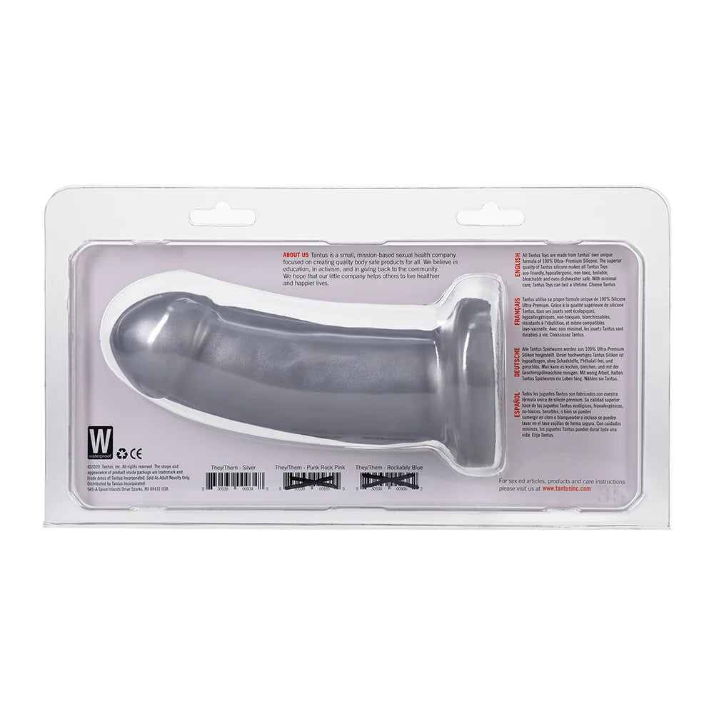 Tantus They/Them SuperSoft Dildo Silver