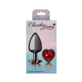 Deep Red Heart Gem Gunmetal Plug Large