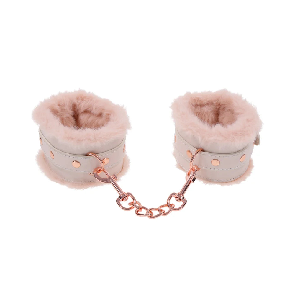 Sportsheets Sex & Mischief Peaches N Cream Fur Handcuffs