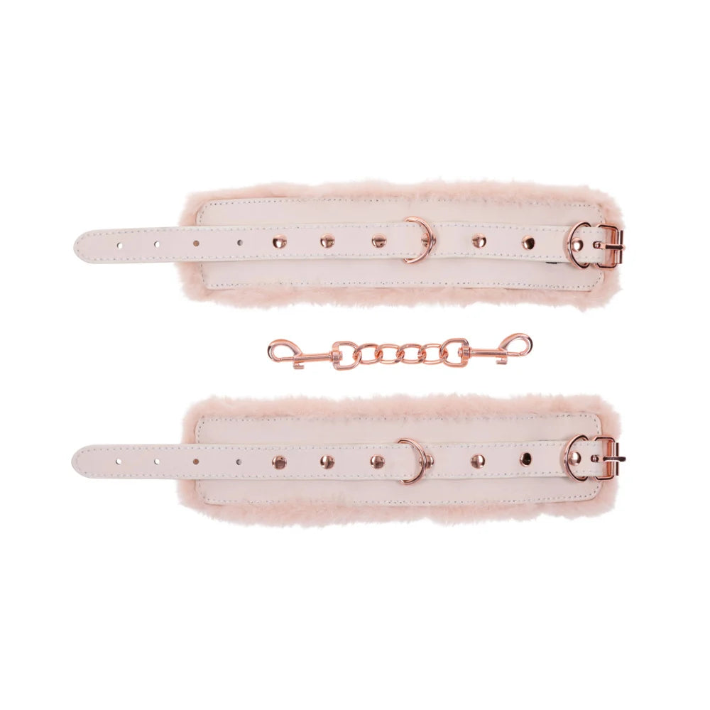 Sportsheets Sex & Mischief Peaches N Cream Fur Handcuffs
