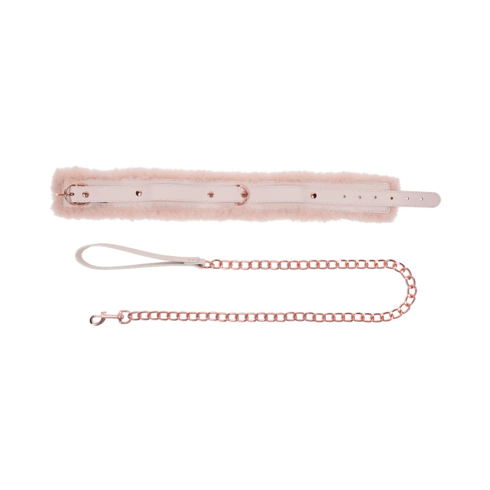 Sportsheets S&M Peaches 'n Cream Fur Collar & Leash
