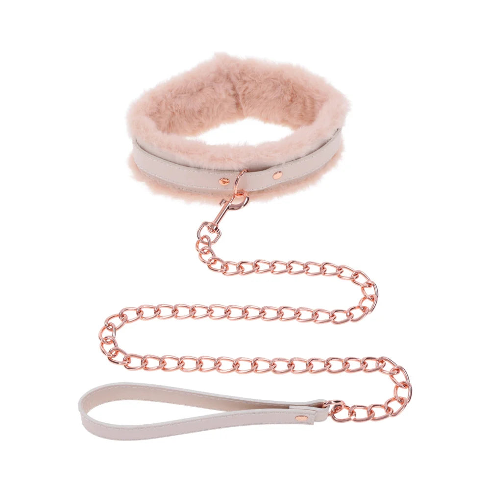 Sportsheets S&M Peaches 'n Cream Fur Collar & Leash