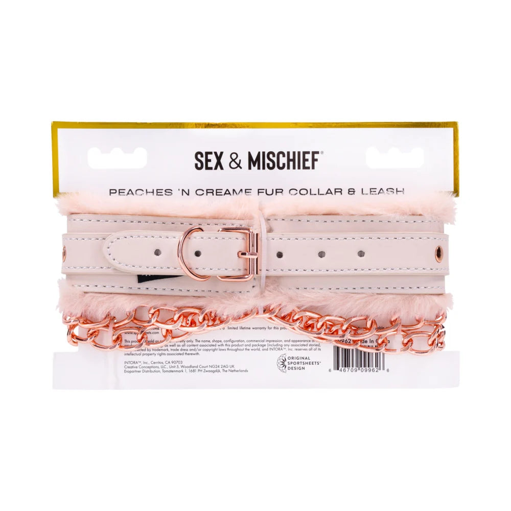 Sportsheets S&M Peaches 'n Cream Fur Collar & Leash