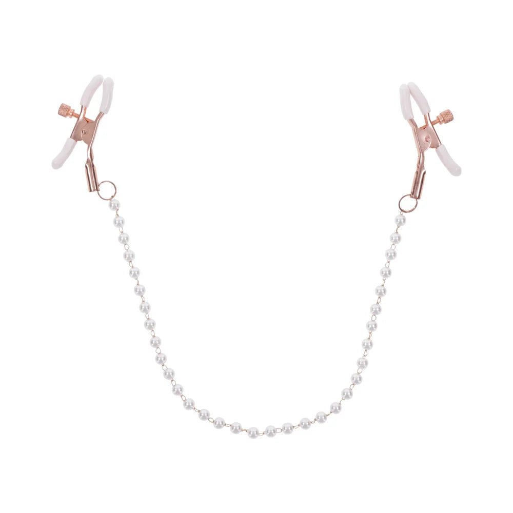 Sportsheets Sex & Mischief Peaches 'n Cream Pearl Nipple Clamps