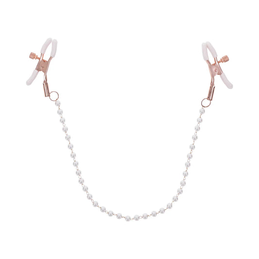 Sportsheets Sex & Mischief Peaches 'n Cream Pearl Nipple Clamps