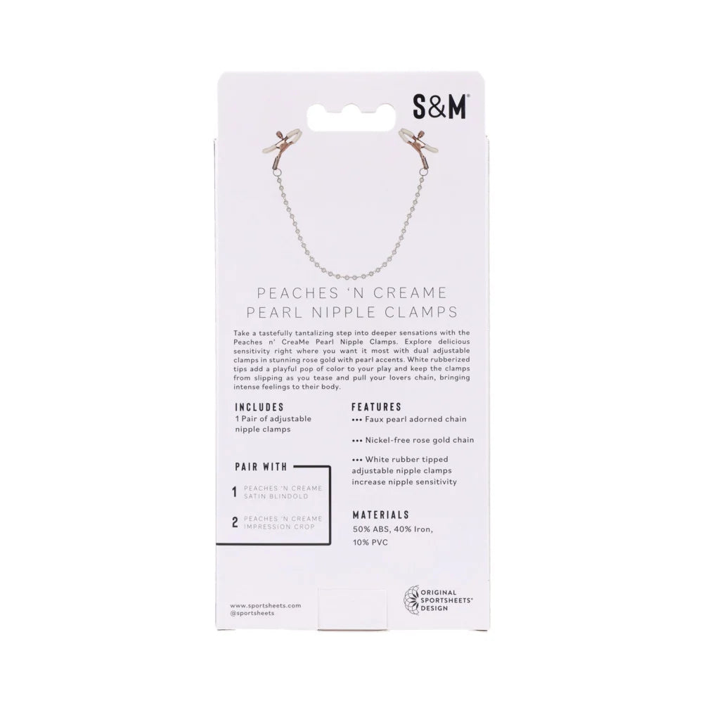 Sportsheets Sex & Mischief Peaches 'n Cream Pearl Nipple Clamps