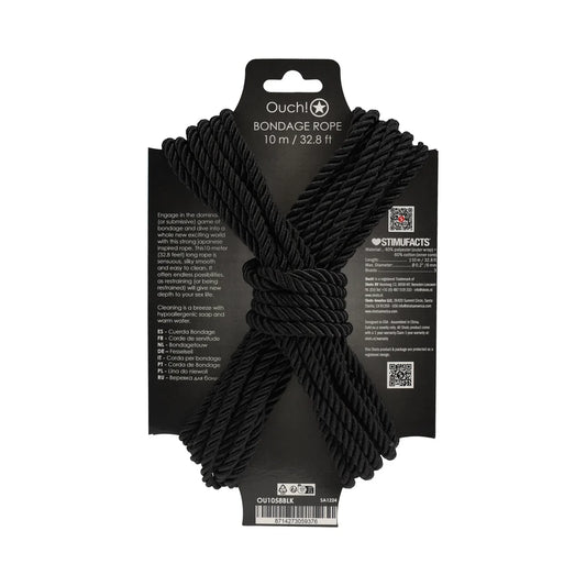 Ouch! Bondage Rope 10 m Nylon Black