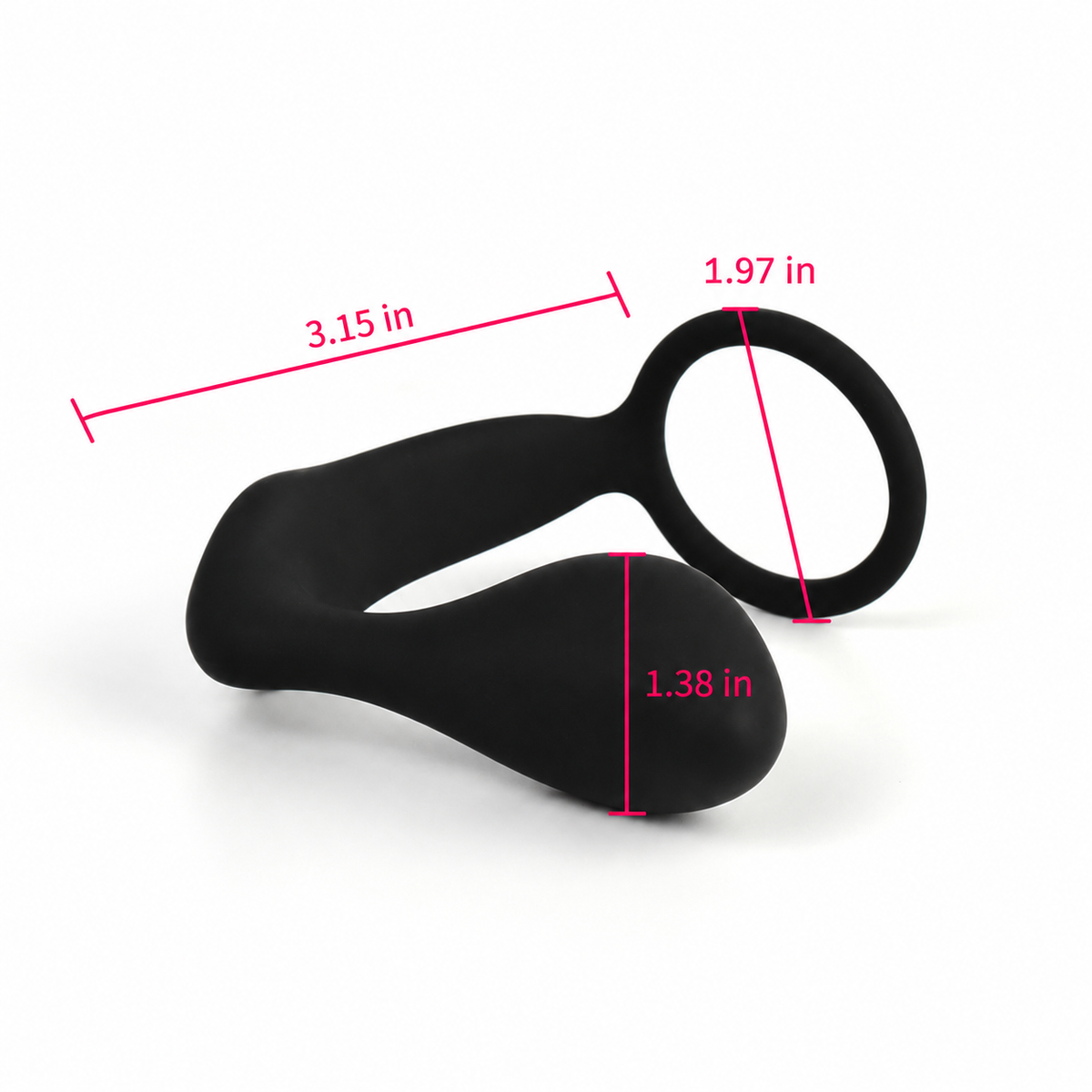 Silicone Ring Prostate Massager Non-Vibrating Blk