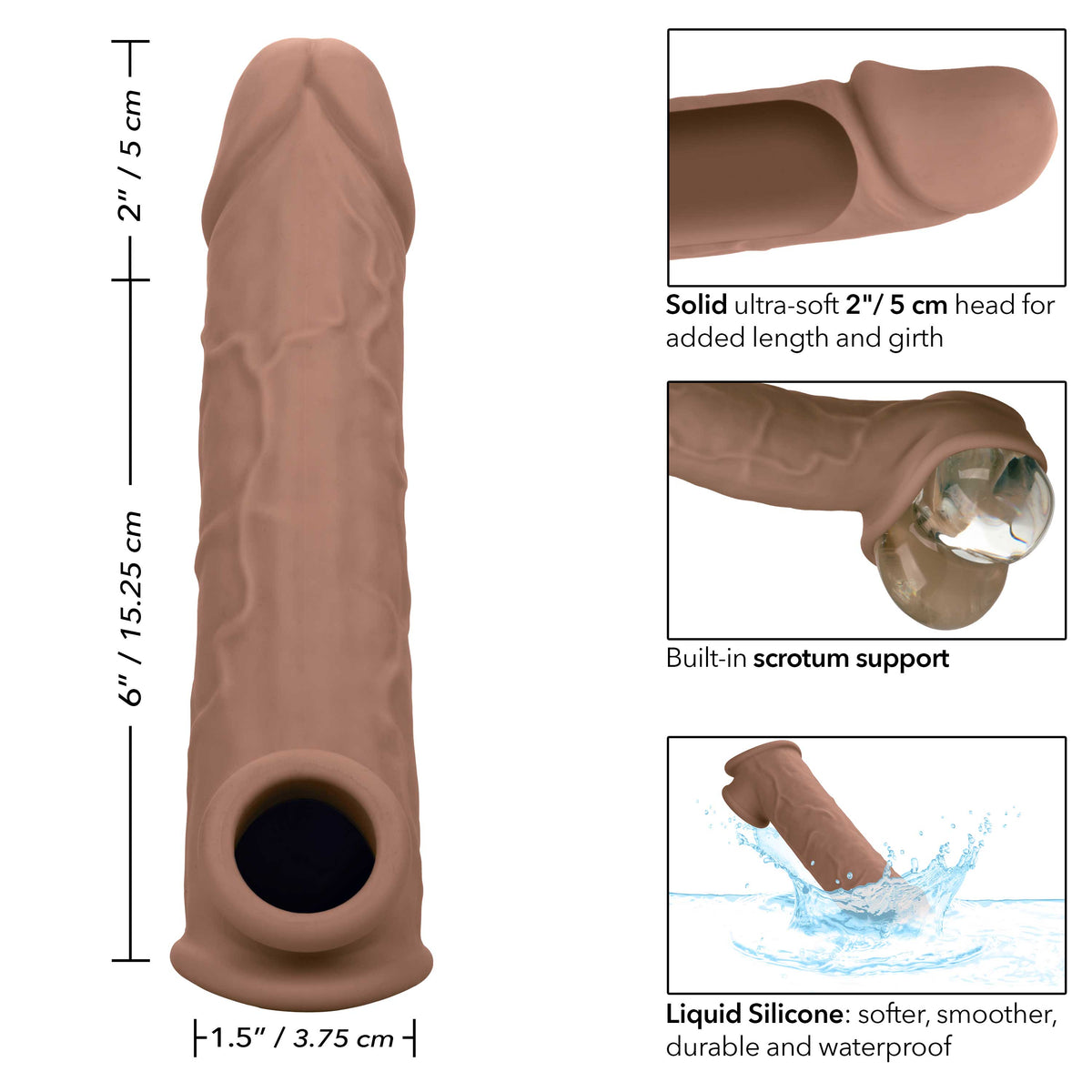 Perf Maxx Liquid Sil Extension 8in Brown