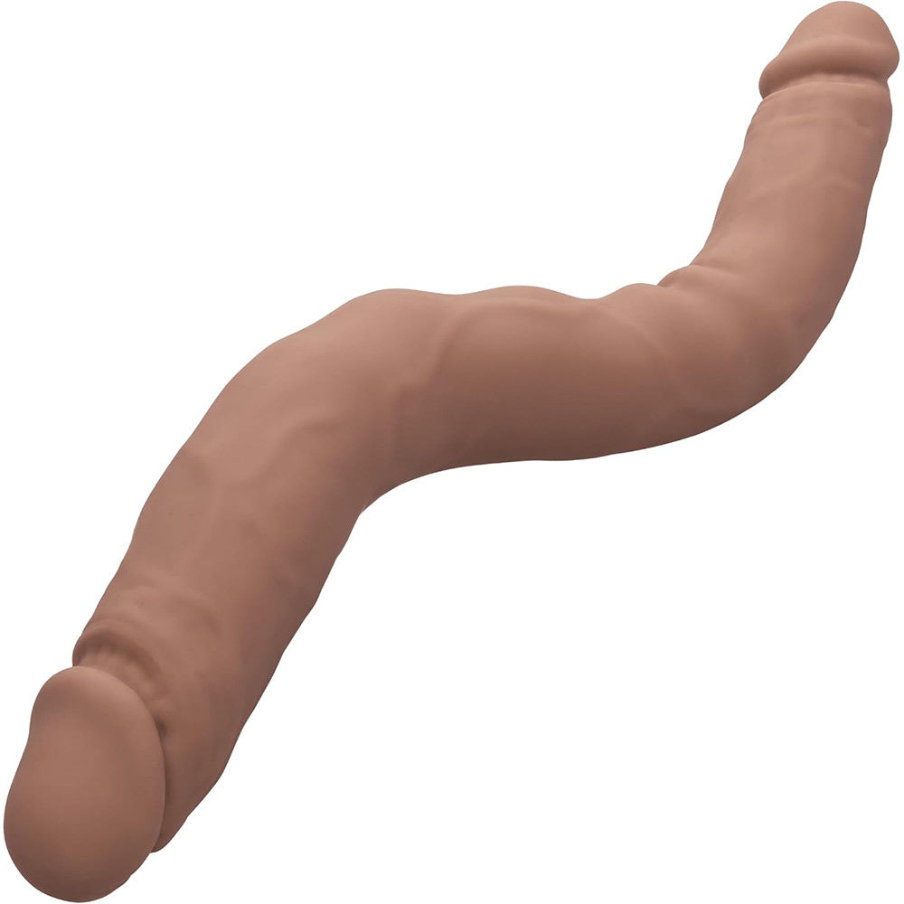 Silicone Studs Bend and Hold Dual Dong 16 inch - Brown