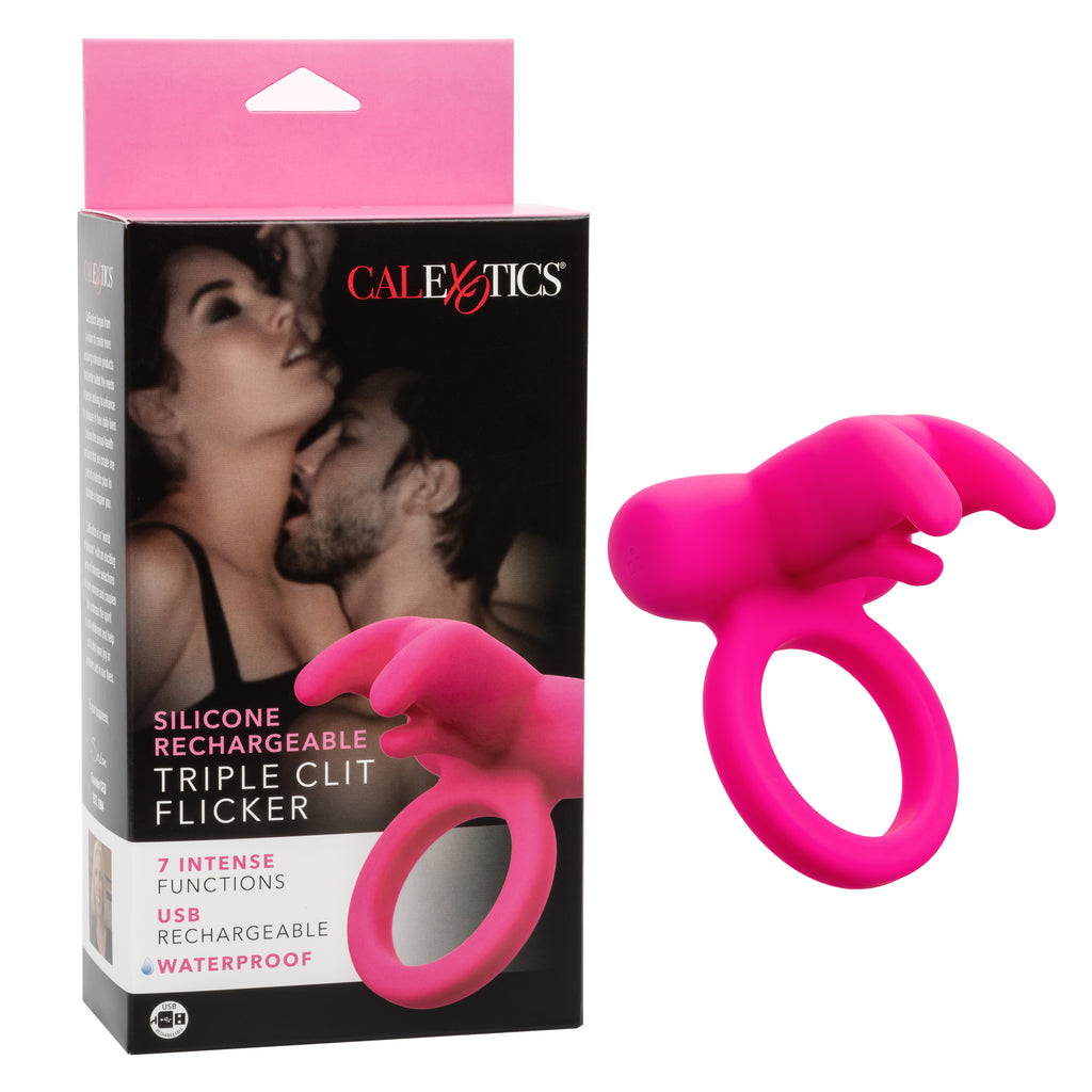 Silicone Rechargeable Trip Clit Flick Pnk