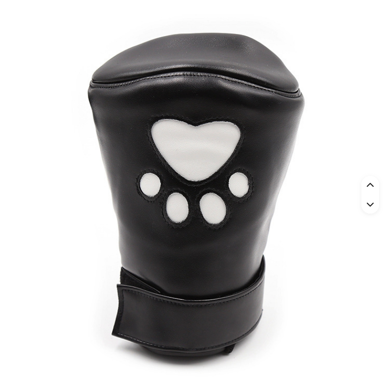 Puppy Play Paw Gloves – Black Faux Leather Mitts