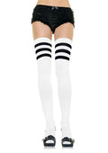 LA Athletic Ribbed Thigh Highs White