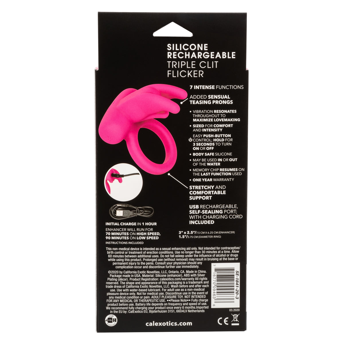 Silicone Rechargeable Trip Clit Flick Pnk