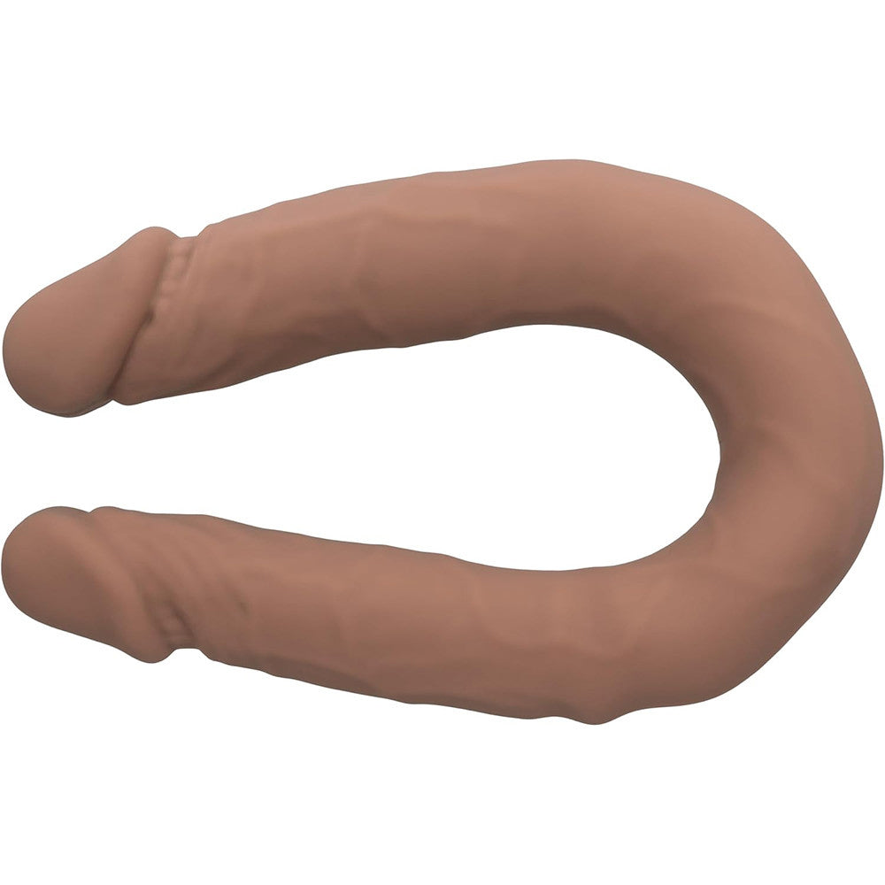 Silicone Studs Bend and Hold Dual Dong 12 inch - Brown