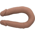 Silicone Studs Bend and Hold Dual Dong 12 inch - Brown