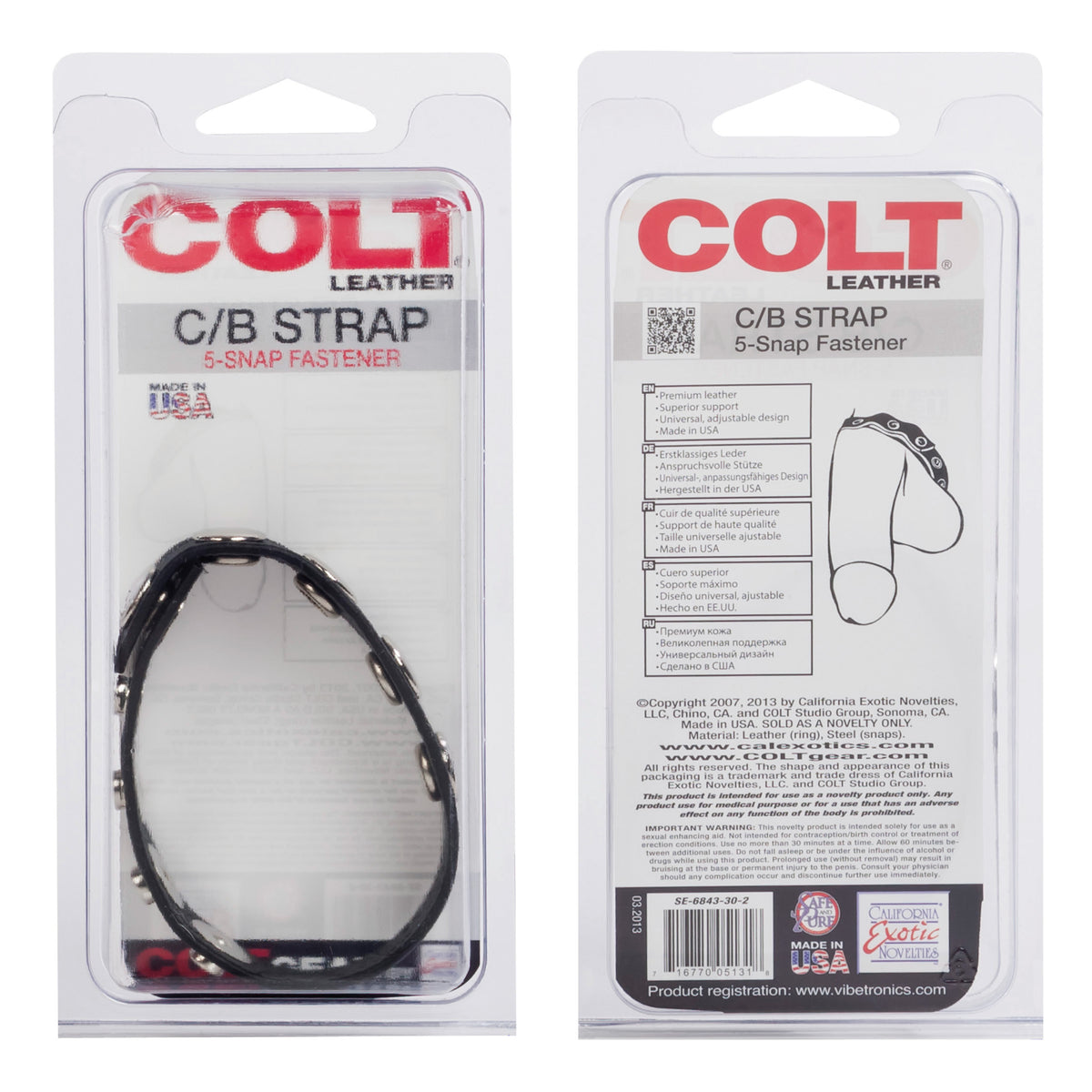 Colt Adjustable 5 Snap Leather Ring
