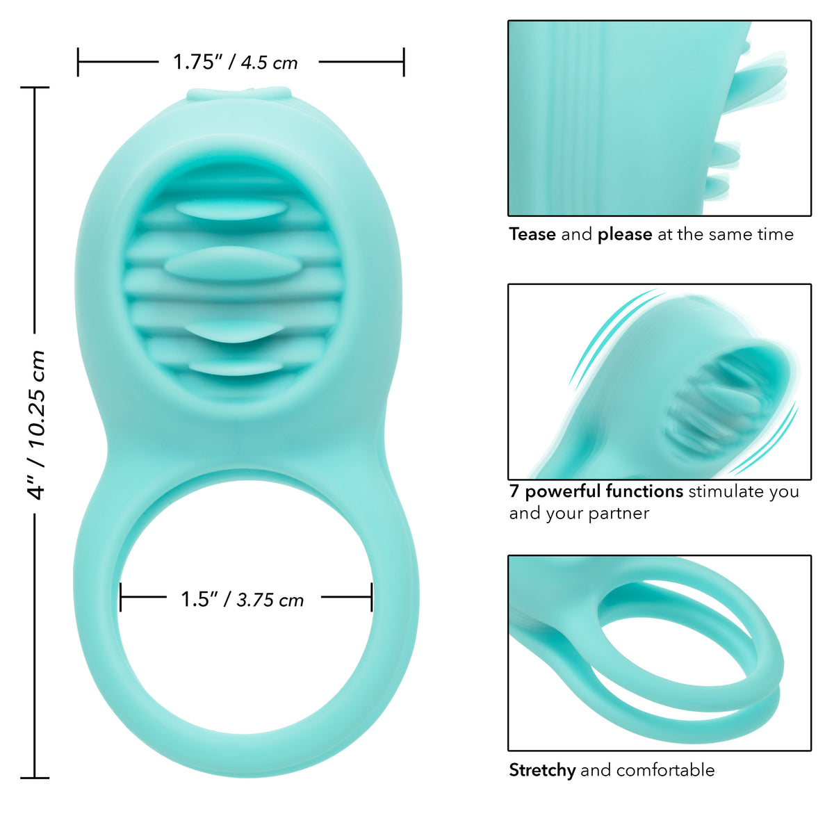 Silicone Rechargeable French Kiss C Ring